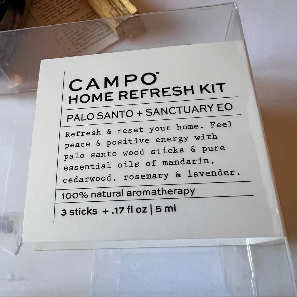 CAMPO HOME REFRESH KIT PALO SANTO WITH SANCTUARY ESSENTIAL OIL NWT